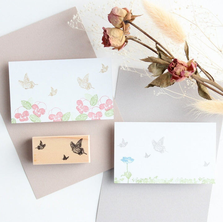always smile... / Rubber Stamp -Butterfly