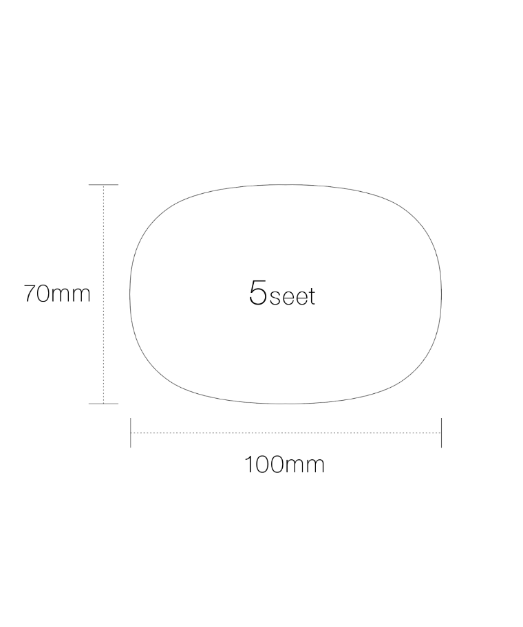 Letter Paper -Oval shaped Washi paper (5 Sheets)