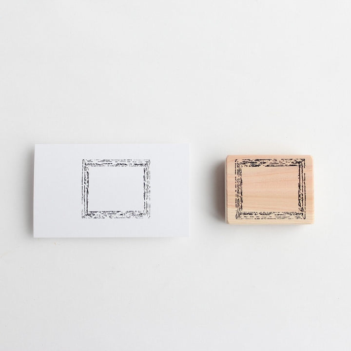 always smile... / Rubber stamp -Antique frame
