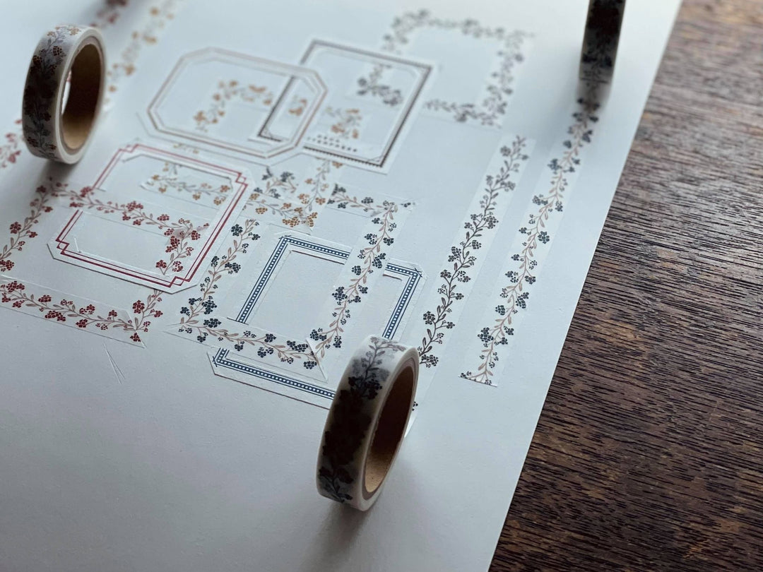 OEDA LETTERPRESS / Washi tape (Bloom line) Black/Red/Blue black/Yellow