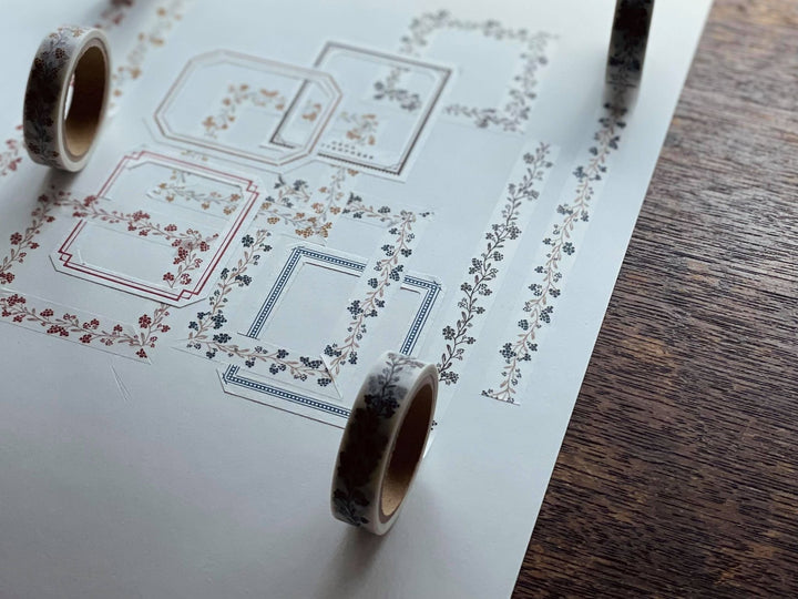 OEDA LETTERPRESS / Washi tape (Bloom line) Black/Red/Blue black/Yellow