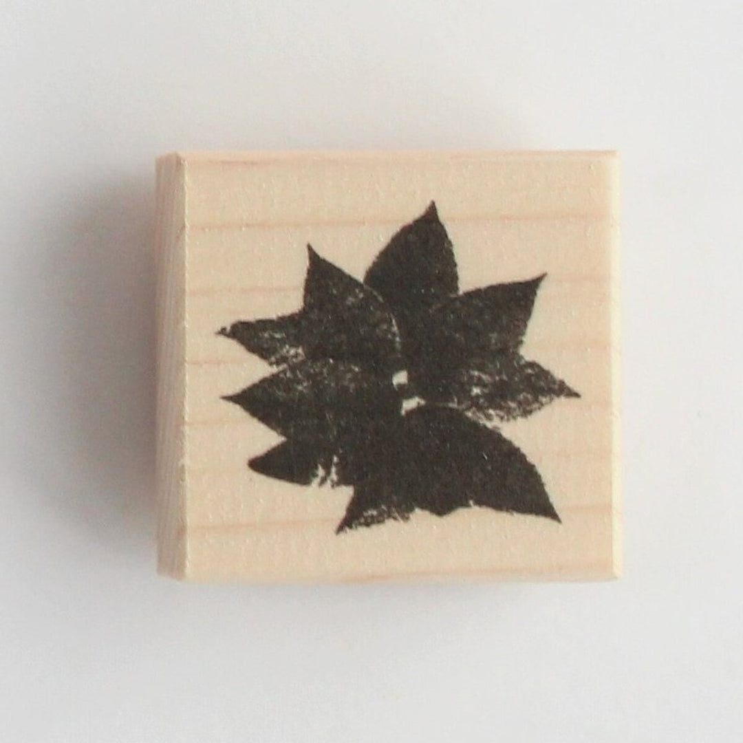 always smile... / Rubber Stamp -Poinsettia