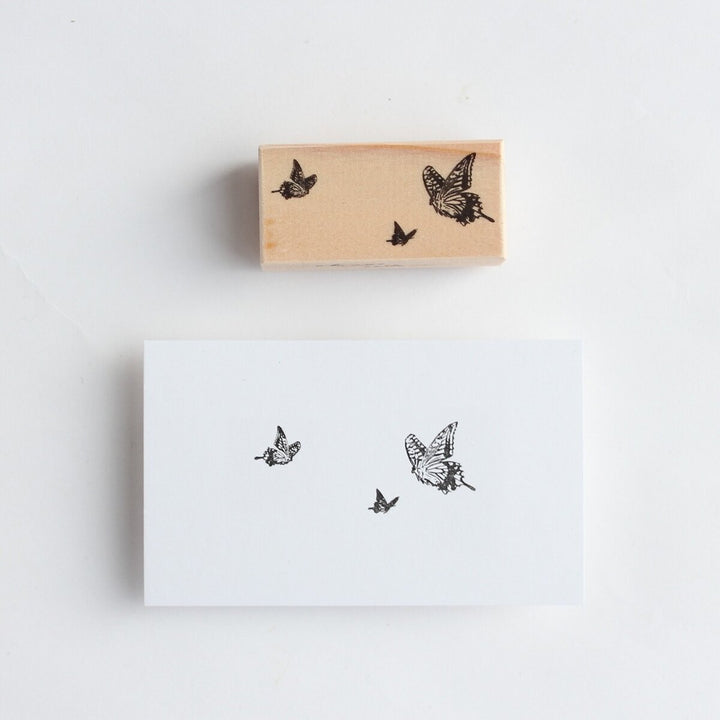 always smile... / Rubber Stamp -Butterfly