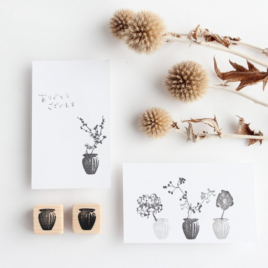 always smile... / Rubber Stamp -Small vase