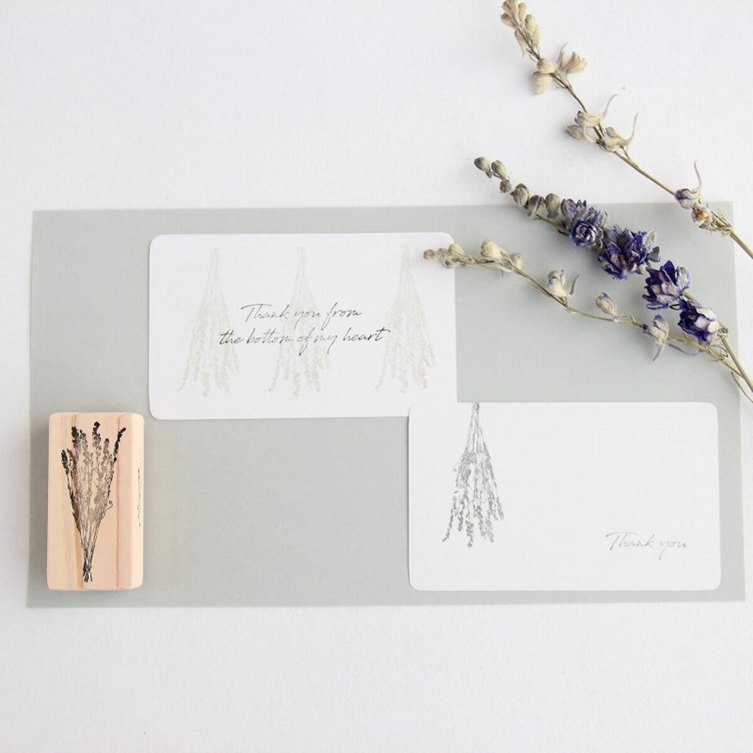 always smile... / Rubber stamp -Delphinium