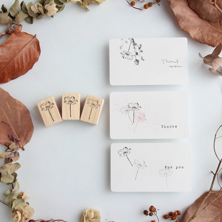 always smile... / Rubber Stamp -Small cosmos