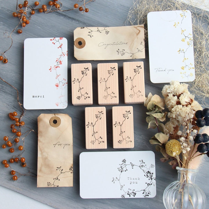 always smile... / Rubber stamp -Paederia foetida