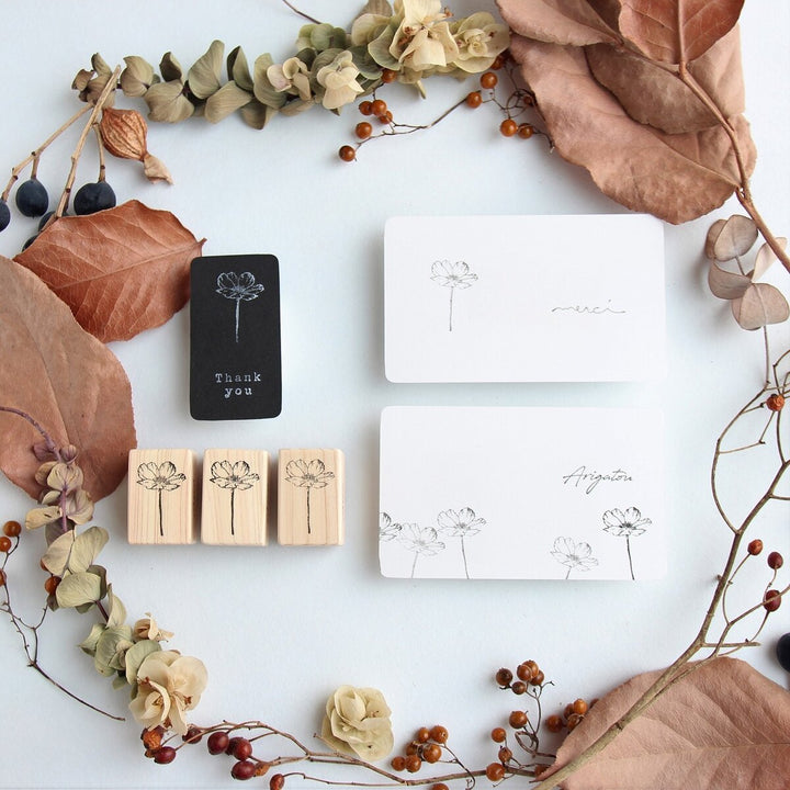 always smile... / Rubber Stamp -Small cosmos