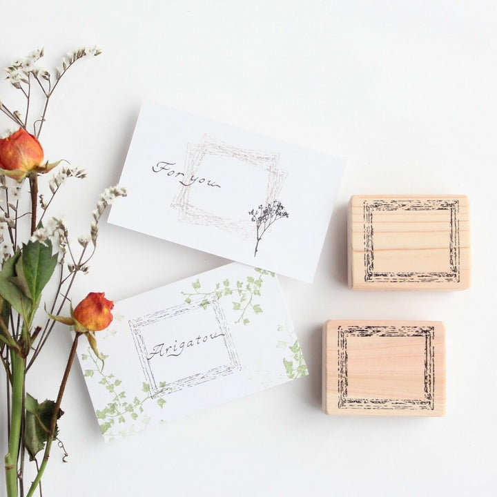 always smile... / Rubber stamp -Antique frame