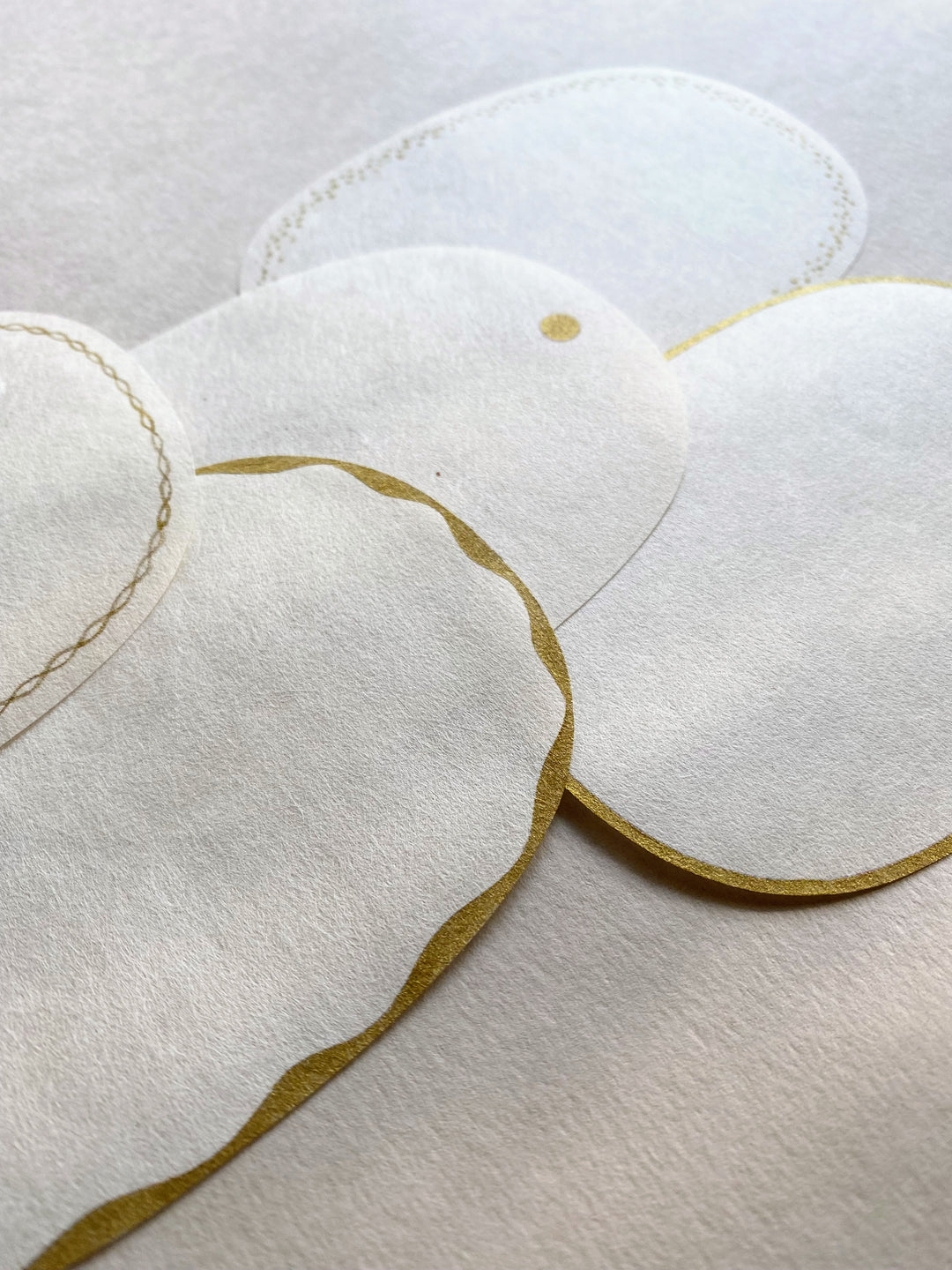 Letter Paper -Oval shaped Washi paper (5 Sheets)