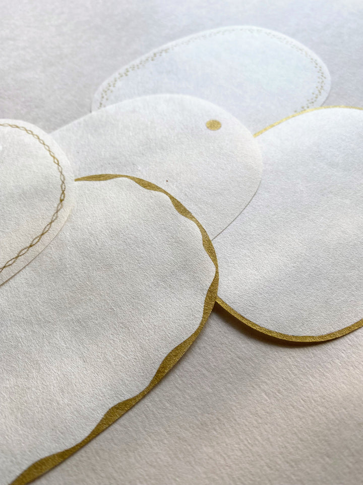 Letter Paper -Oval shaped Washi paper (5 Sheets)