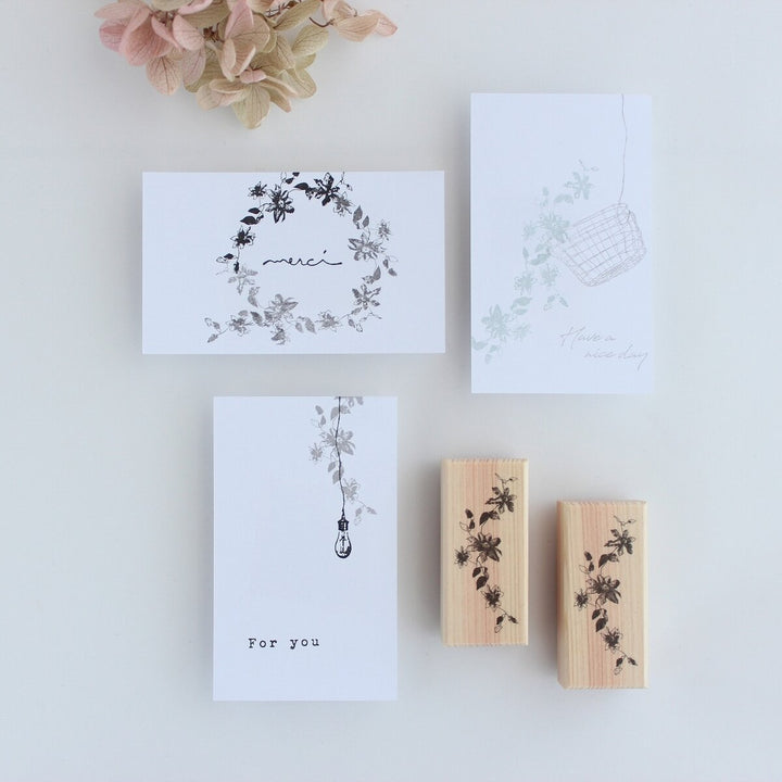 always smile... / Rubber Stamp -Clematis