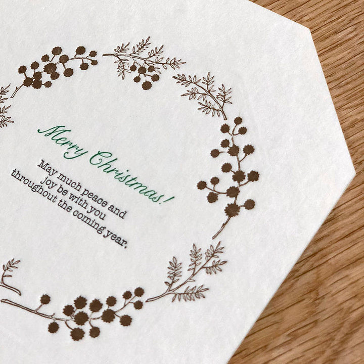 Hutte paper works / Christmas Card -Wreath/Wreath2/Christmas tree/Fir Tree Leaves