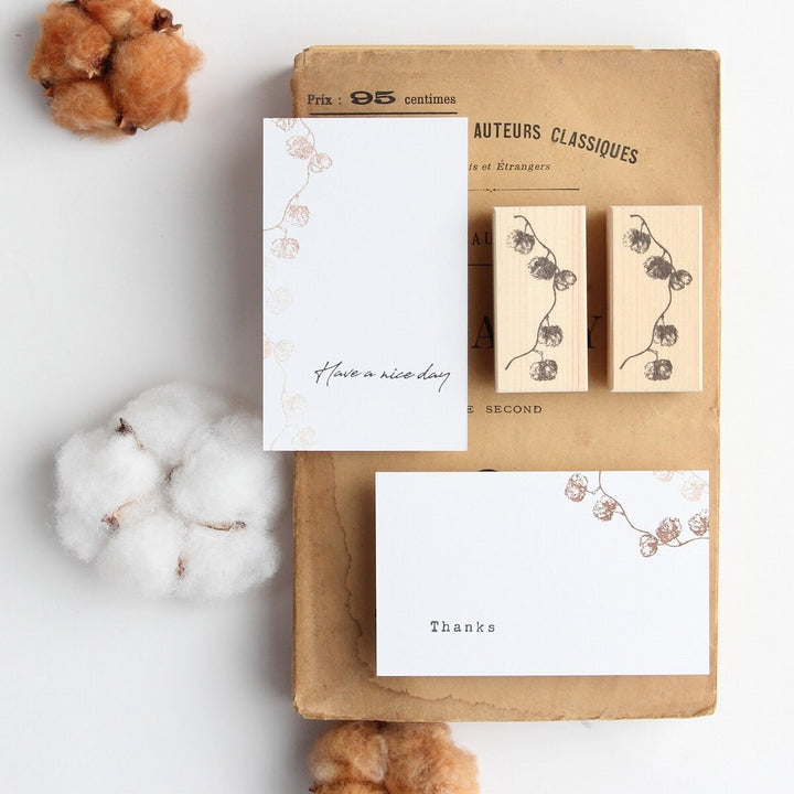 always smile... / Rubber Stamp -Cotton garland