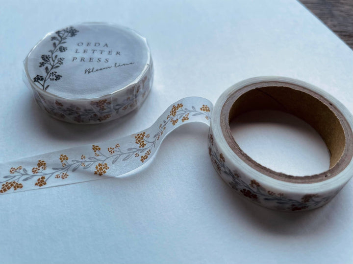 OEDA LETTERPRESS / Washi tape (Bloom line) Black/Red/Blue black/Yellow