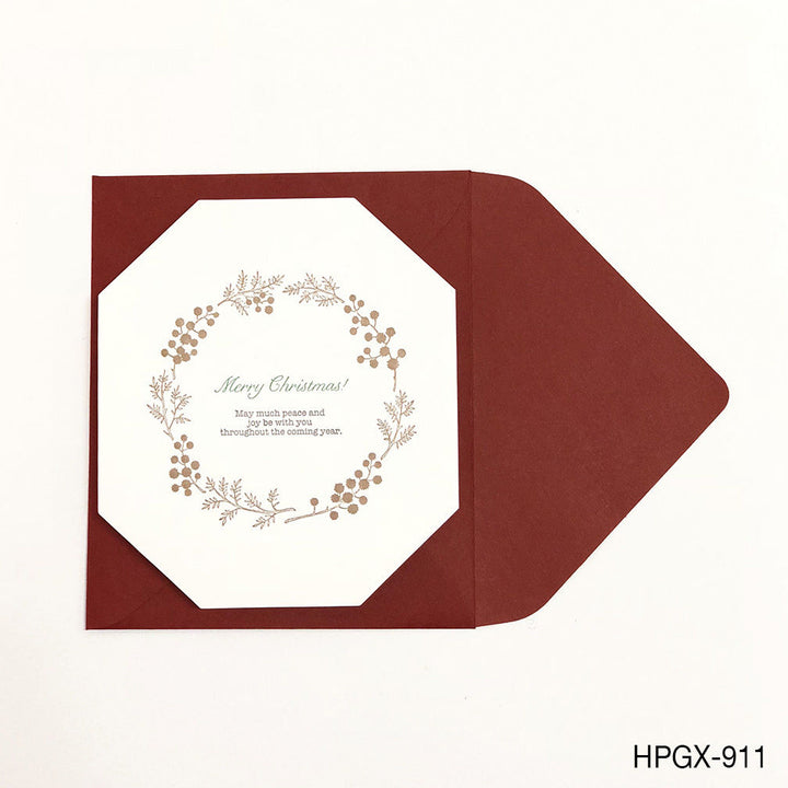 Hutte paper works / Christmas Card -Wreath/Wreath2/Christmas tree/Fir Tree Leaves