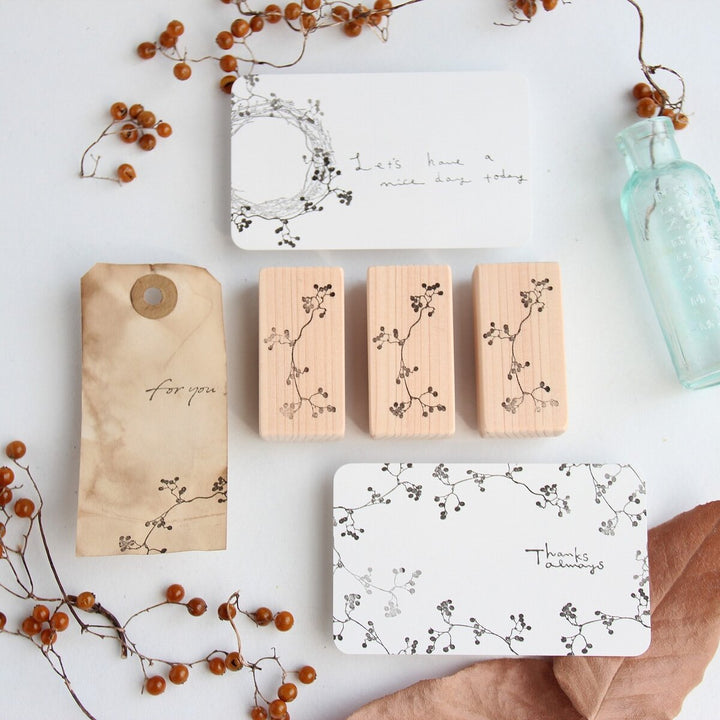 always smile... / Rubber stamp -Paederia foetida