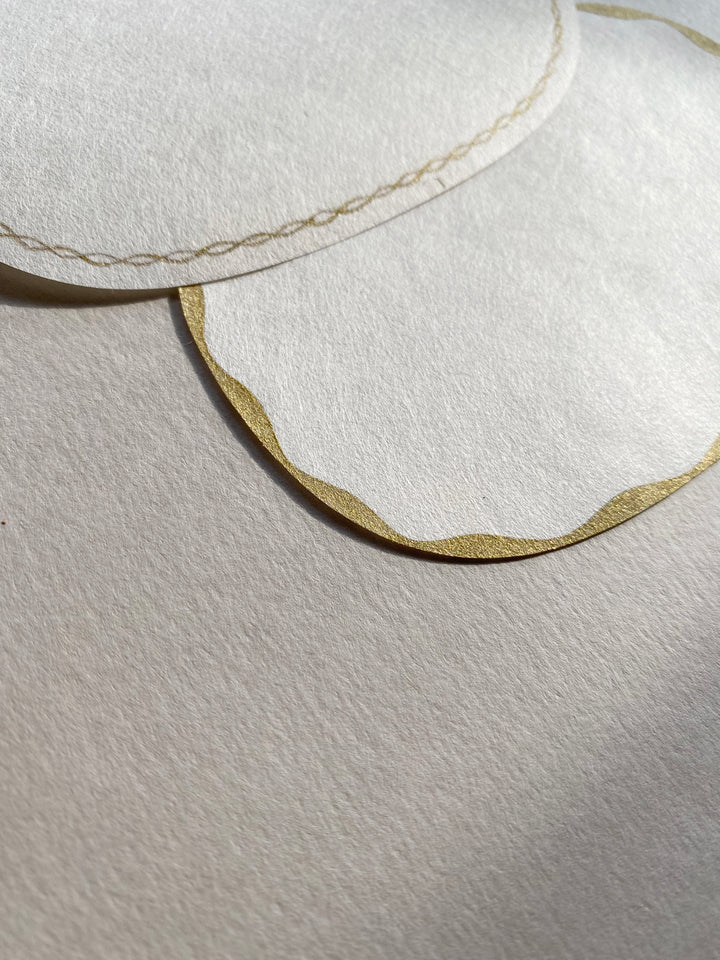 Letter Paper -Oval shaped Washi paper (5 Sheets)