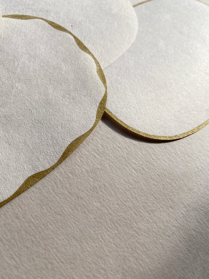 Letter Paper -Oval shaped Washi paper (5 Sheets)