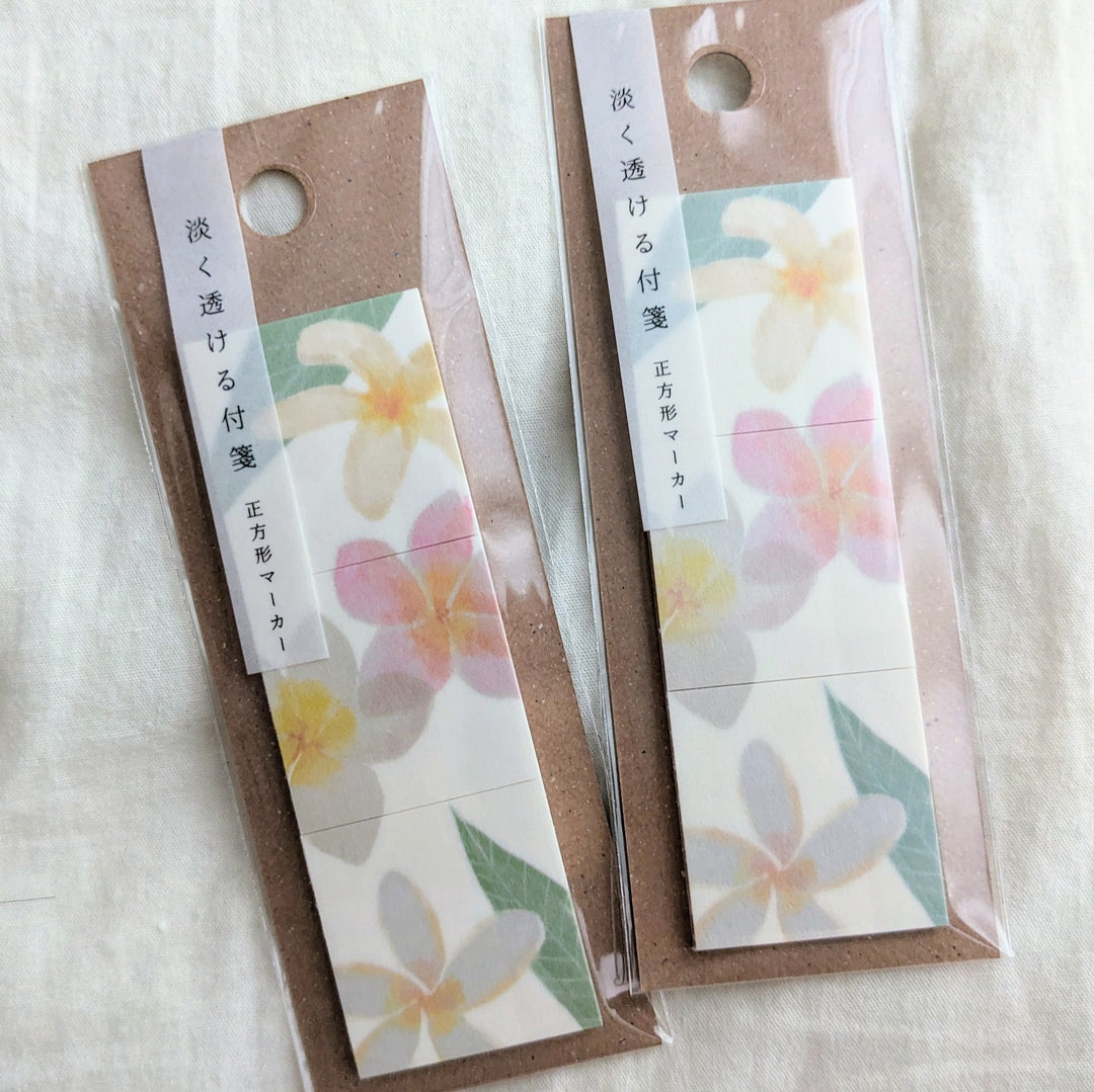 Pale transparent sticky note marker -Plumeria KAWAM106