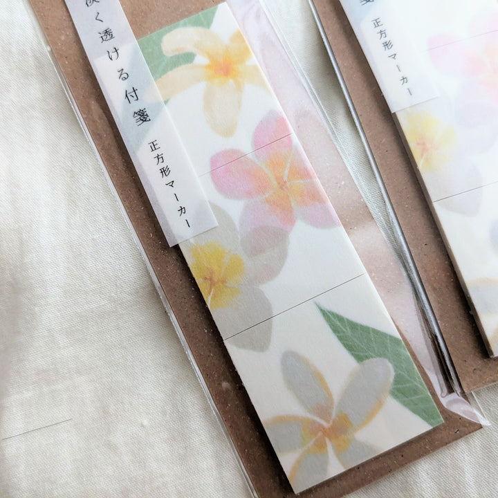 Pale transparent sticky note marker -Plumeria KAWAM106