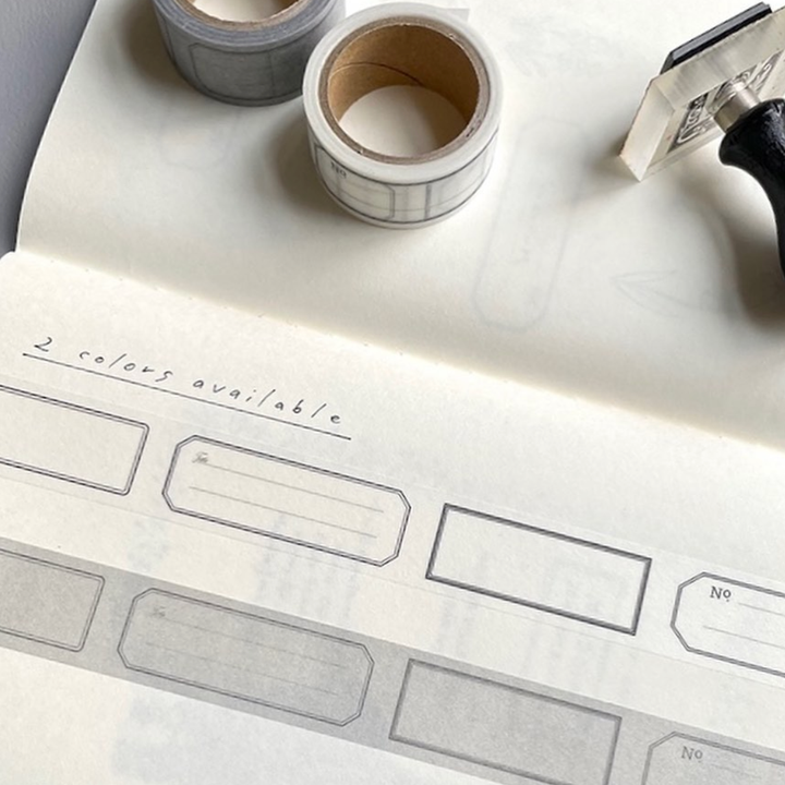 Washi tape -Labels Gray/White