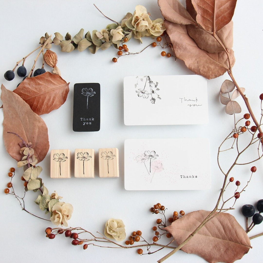 always smile... / Rubber Stamp -Small cosmos