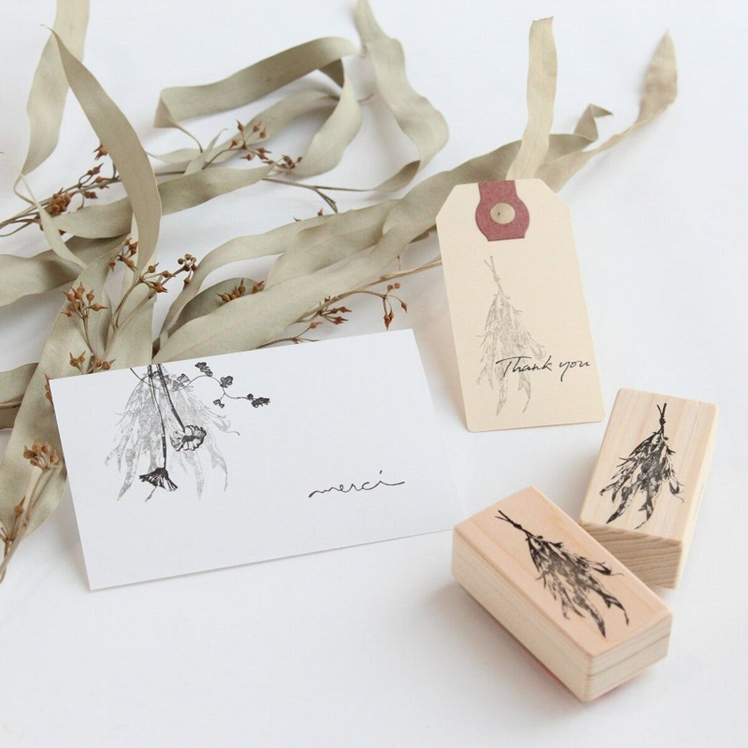 always smile... / Rubber stamp -Eucalyptus swag