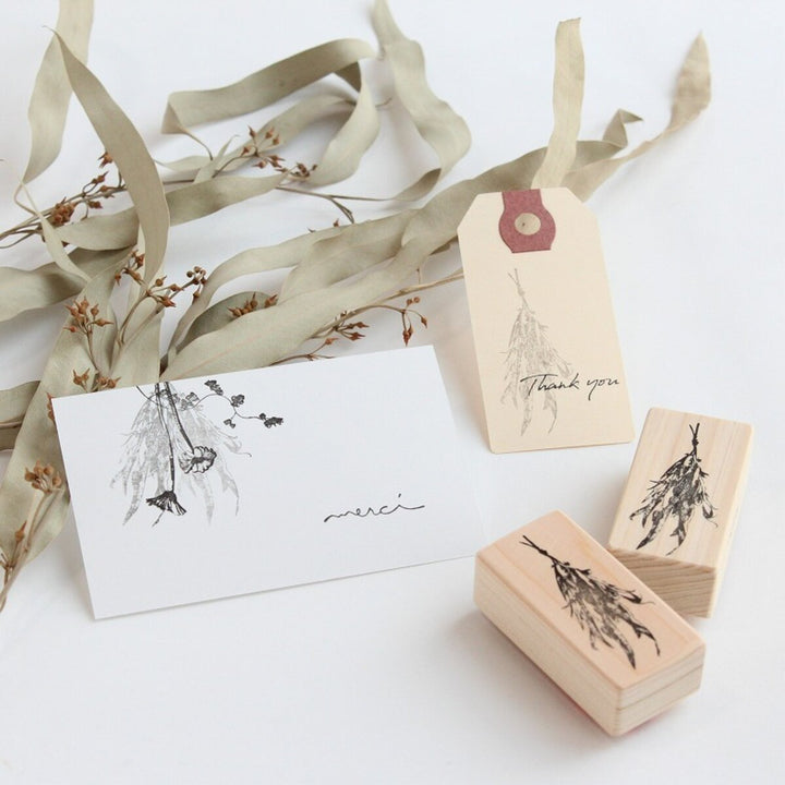 always smile... / Rubber stamp -Eucalyptus swag