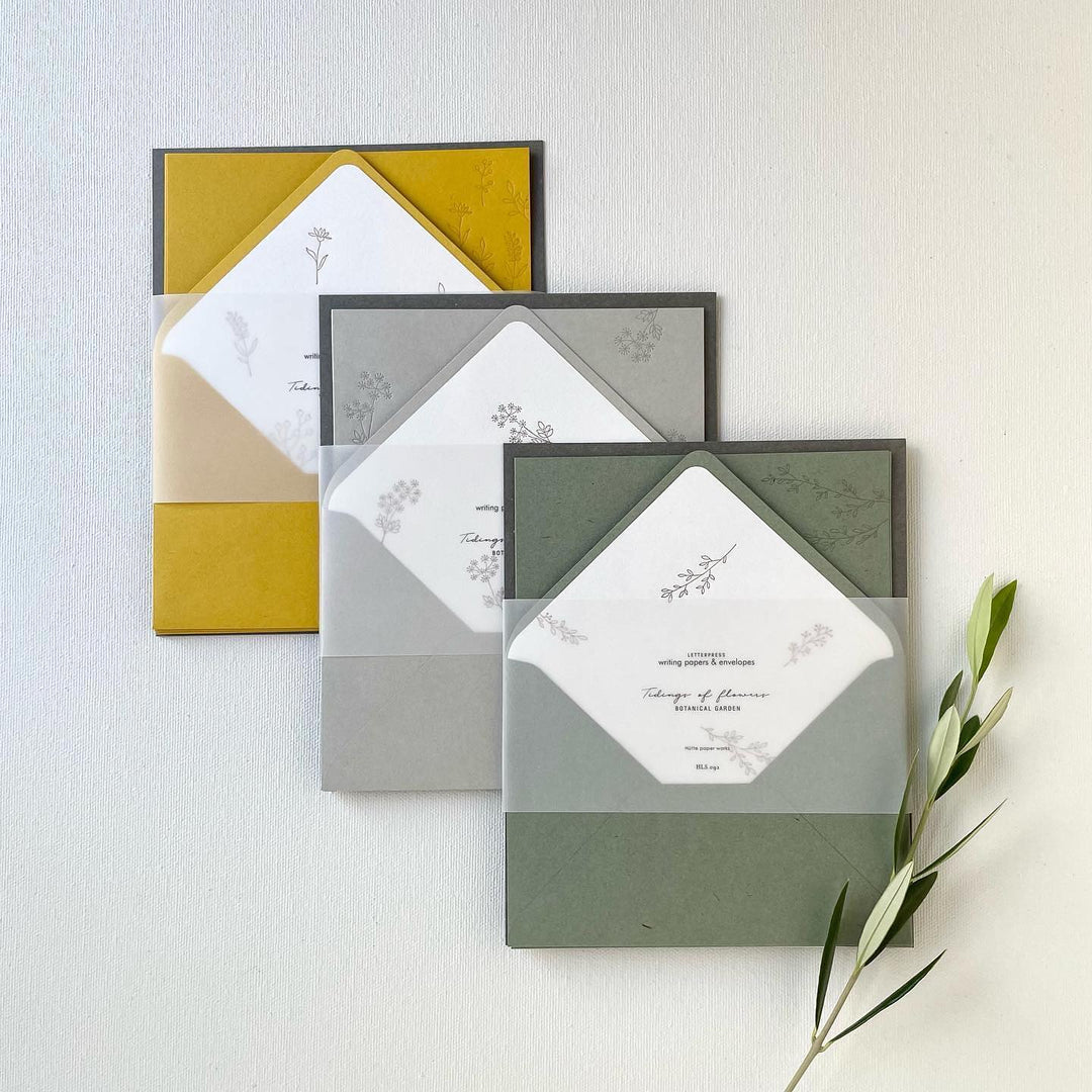 Hutte paper works / Letterpress Leter Set -wild flower/angelica/leaves