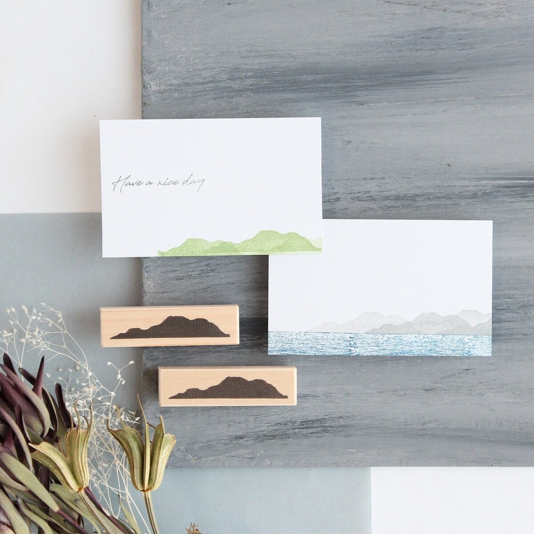 always smile... / Rubber Stamp -Mountain