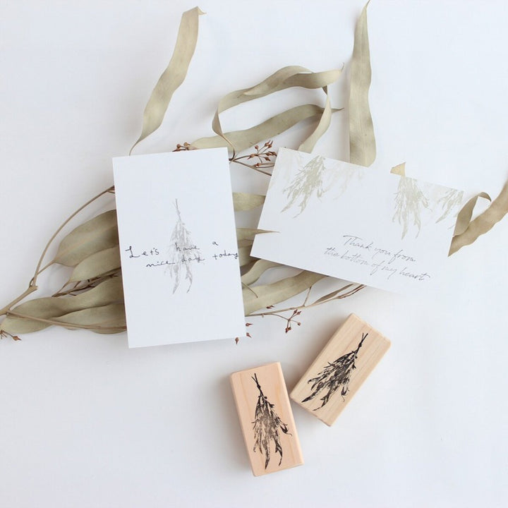 always smile... / Rubber stamp -Eucalyptus swag