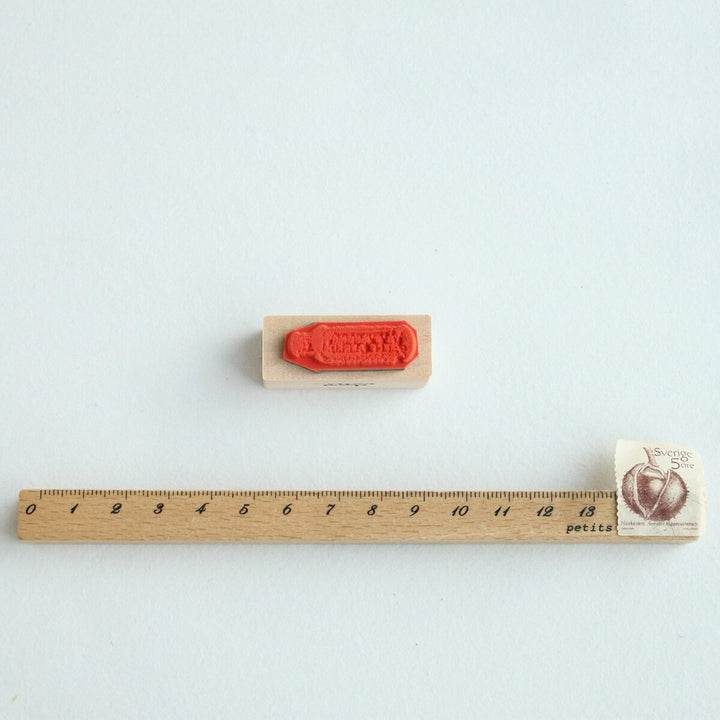 always smile... / Rubber Stamp -Small antique bottle