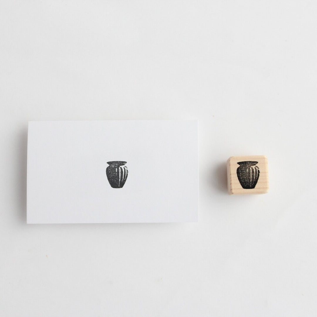 always smile... / Rubber Stamp -Small vase