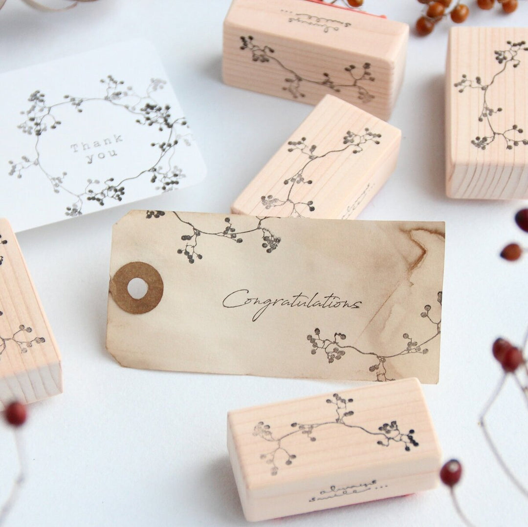 always smile... / Rubber stamp -Paederia foetida