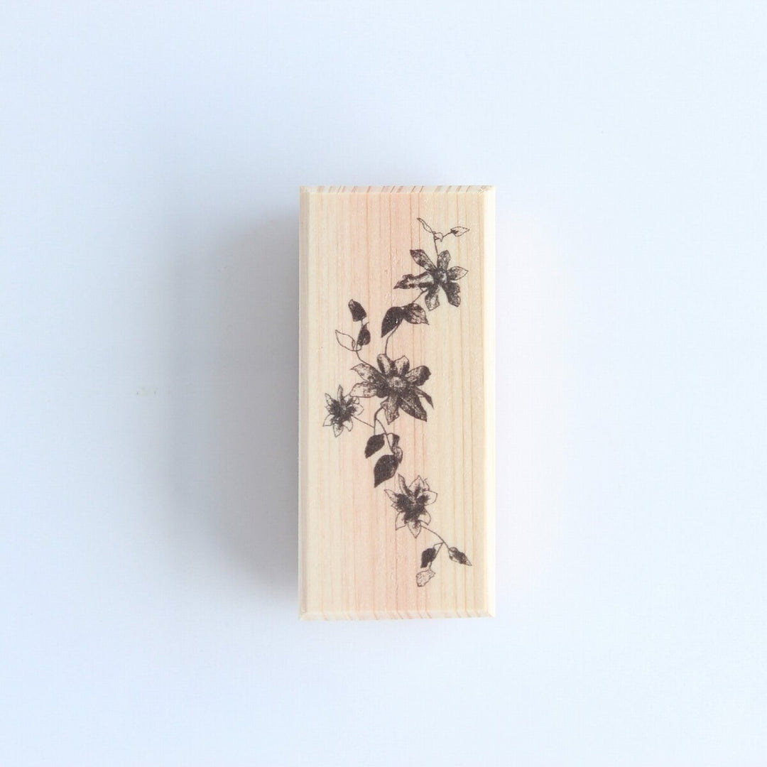 always smile... / Rubber Stamp -Clematis
