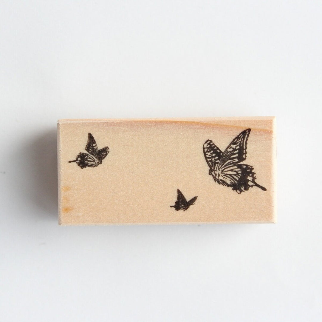 always smile... / Rubber Stamp -Butterfly
