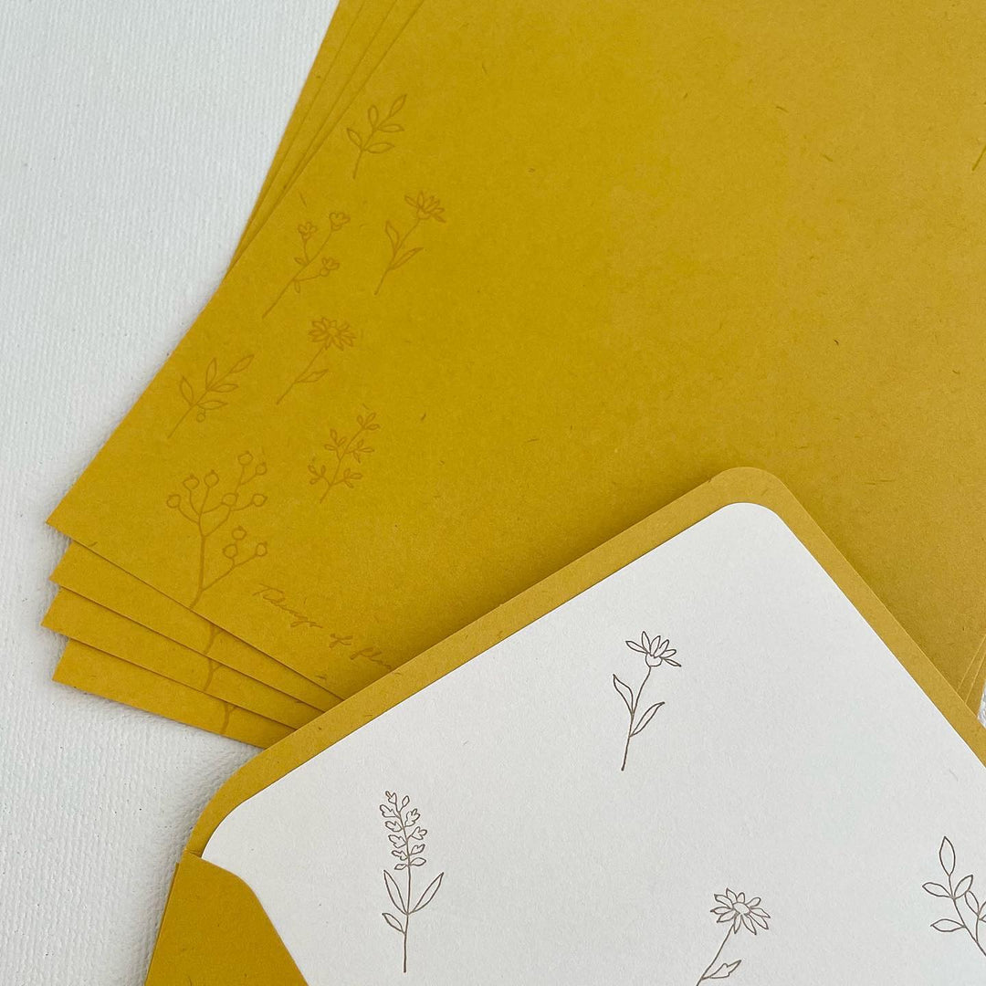 Hutte paper works / Letterpress Leter Set -wild flower/angelica/leaves