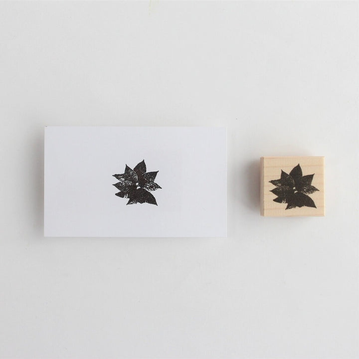 always smile... / Rubber Stamp -Poinsettia