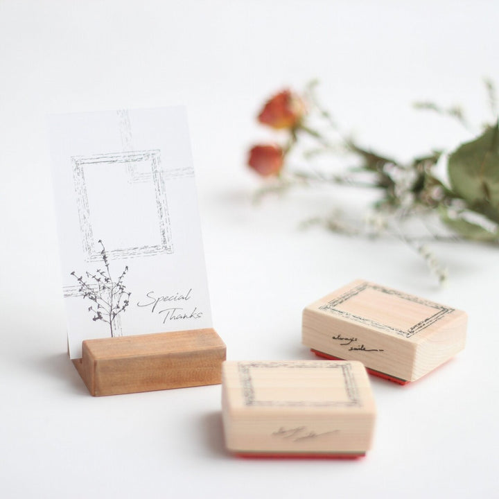 always smile... / Rubber stamp -Antique frame