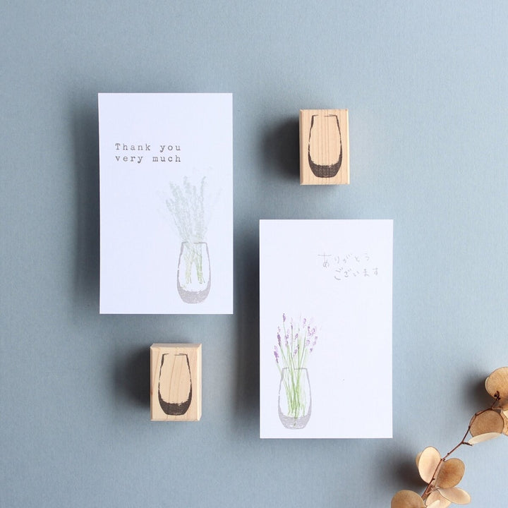 always smile... / Rubber Stamp -Big vase