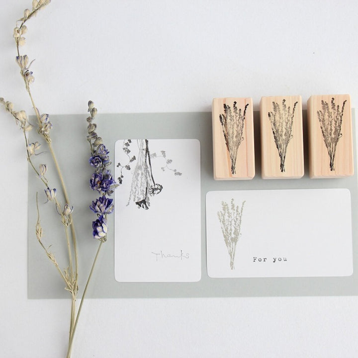 always smile... / Rubber stamp -Delphinium