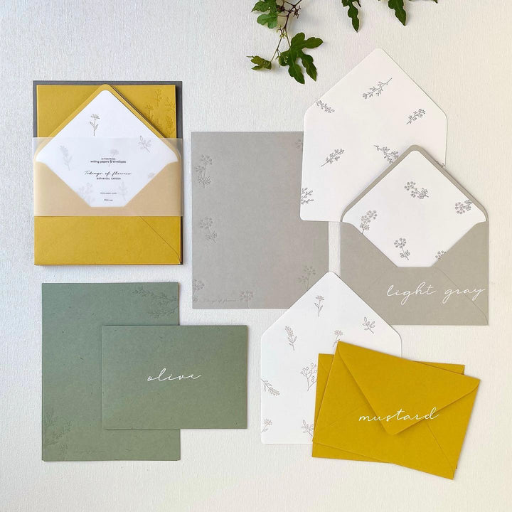 Hutte paper works / Letterpress Leter Set -wild flower/angelica/leaves