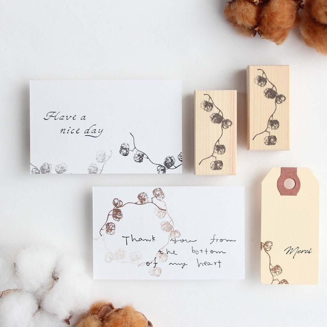 always smile... / Rubber Stamp -Cotton garland