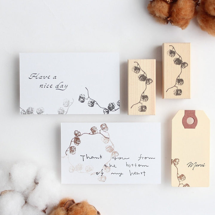always smile... / Rubber Stamp -Cotton garland