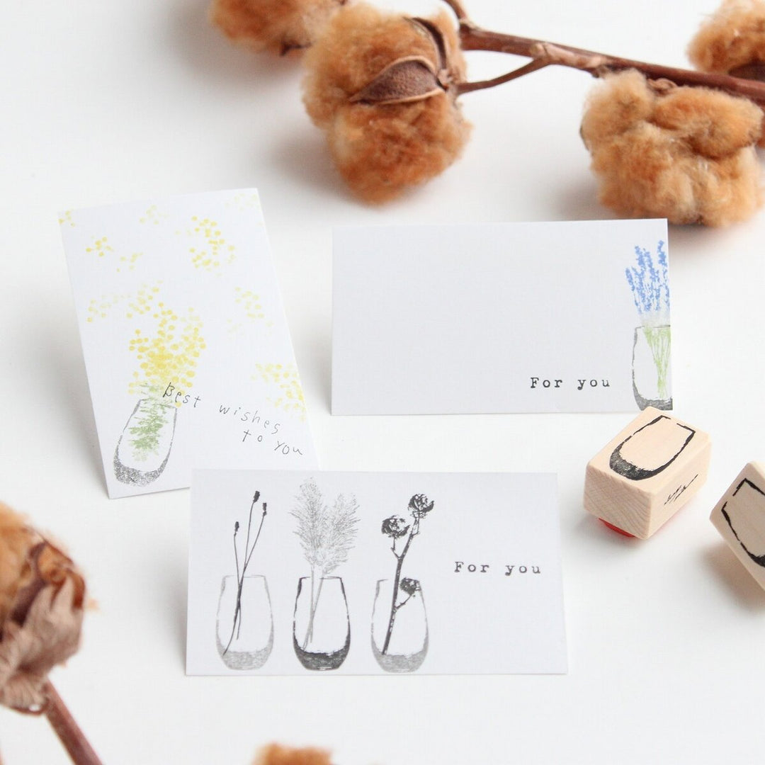 always smile... / Rubber Stamp -Big vase