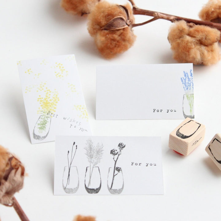 always smile... / Rubber Stamp -Big vase