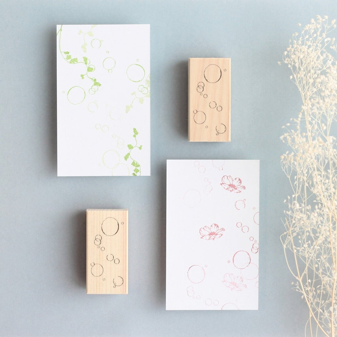 always smile... / Rubber Stamp -Soap bubbles