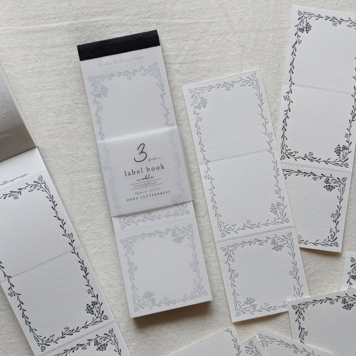 OEDA LETTERPRESS / 3pattern label book Noble -Silver&Black