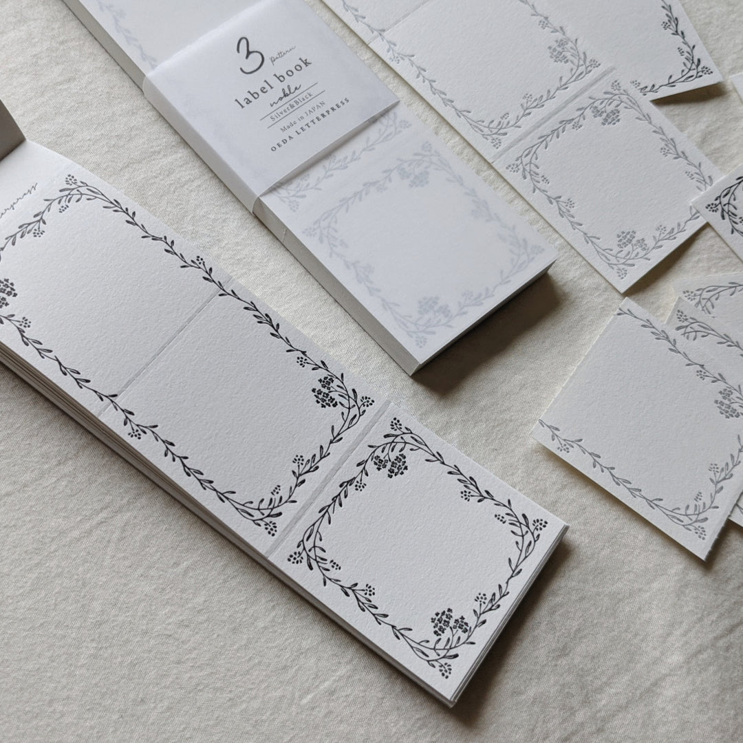 OEDA LETTERPRESS / 3pattern label book Noble -Silver&Black